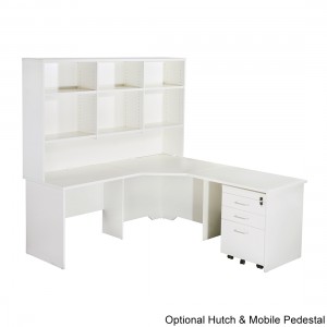 corner desk with shelves white