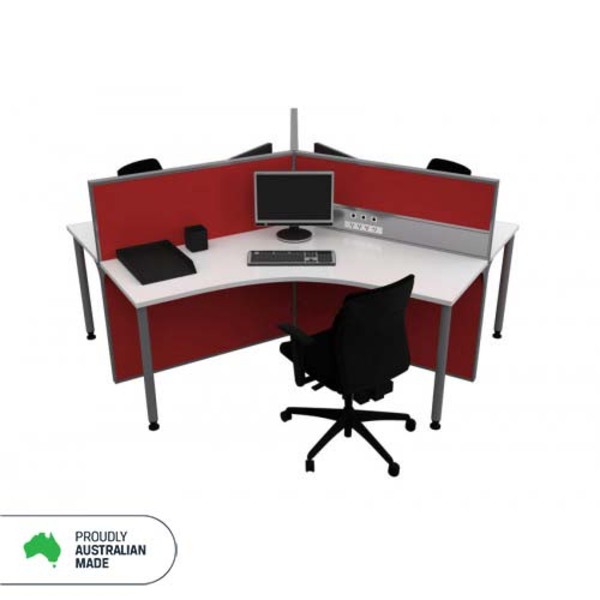 System 50 2000 3 Pod Workstation Desk & Ducted Screen Systems Furniture