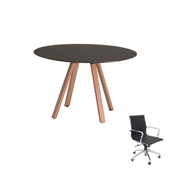 First Office Idea Round Meeting Table 1200 + 6 Chair Combo First Office Idea Round Meeting Table 1200 + 6 Chair Combo