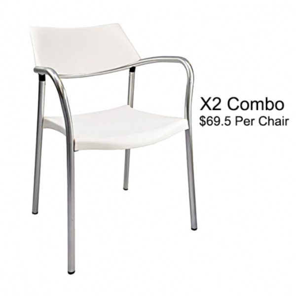 Stunna Cafe Visitor Meeting Stacking Office Chair Set of 2