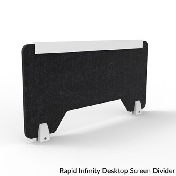 Deluxe Rapid Infinity Straight Double Sided Workstation with Screen - Loop Leg