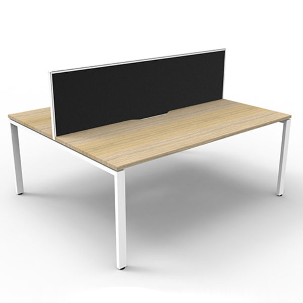 Deluxe Rapid Infinity Straight Double Sided Workstation with Screen - Profile Leg