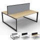 Deluxe Rapid Infinity Straight Double Sided Workstation with Screen - Loop Leg