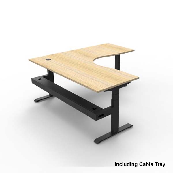 Rapid Boost+ Electric Height Adjustable Corner Workstation Sit Stand Desk Rapid Boost+ Electric Height Adjustable Corner Workstation Sit Stand Desk