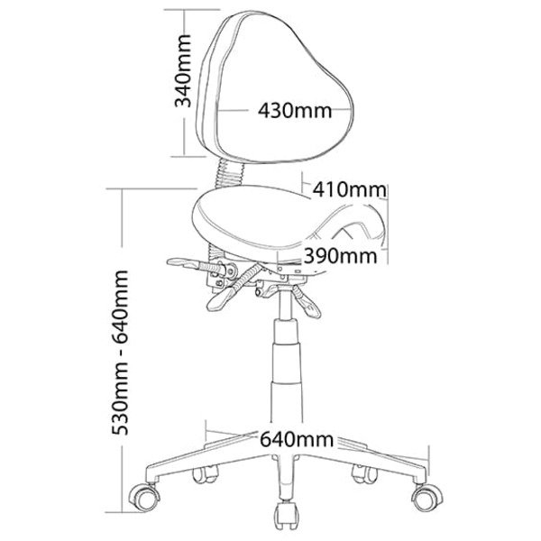 Saddle Chair Industrial Lab Height Adjustable Stool - STAGE