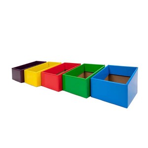 Titan Mall Multi Colored Stackable Storage Bins, Plastic Storage Baskets Set of 4