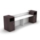 Aston Reception Counter Desk Hob Caesar Stone & Teak Timber Aston Reception Counter Desk Hob Caesar Stone & Teak Timber