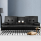 Glengowrie 3 Seater PU Leather Sofa Bed with 2 Cup Holder Glengowrie 3 Seater PU Leather Sofa Bed with 2 Cup Holder