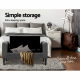 Artiss Fabric Storage Ottoman - Grey Artiss Fabric Storage Ottoman - Grey