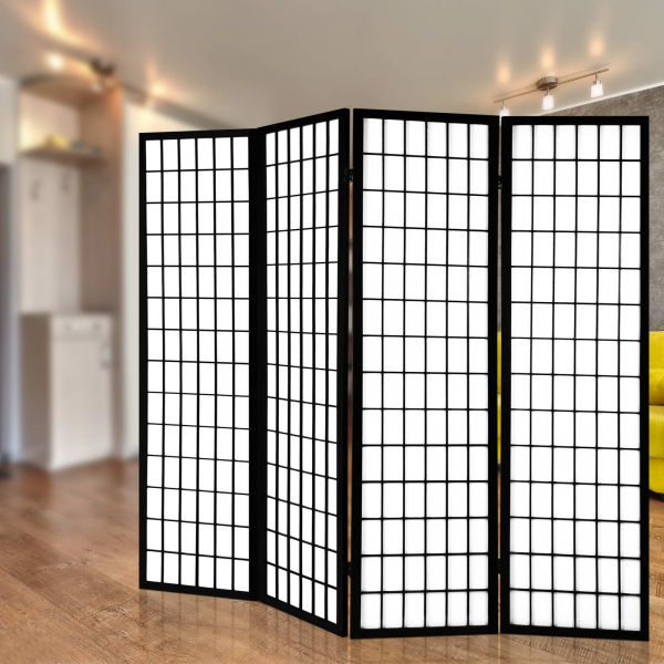 4 Panel Room Divider Partition Screen - Balck 4 Panel Room Divider Partition Screen - Balck