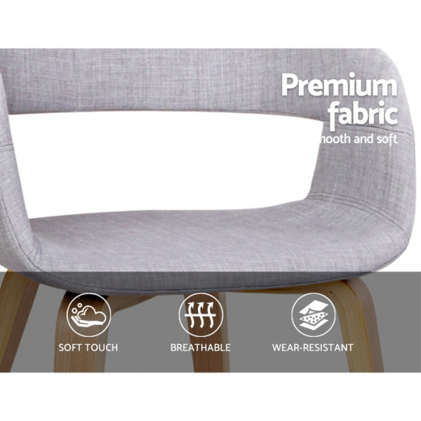 Set of 2 Unique Dining Chairs - Light Grey Set of 2 Unique Dining Chairs - Light Grey