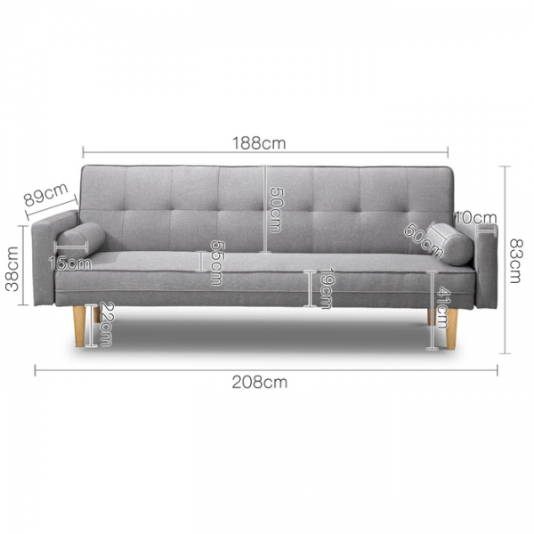 3 Seater Sofa Bed Folding Couch Lounge Faux Linen Fabric 3 Seater Sofa Bed Folding Couch Lounge Faux Linen Fabric