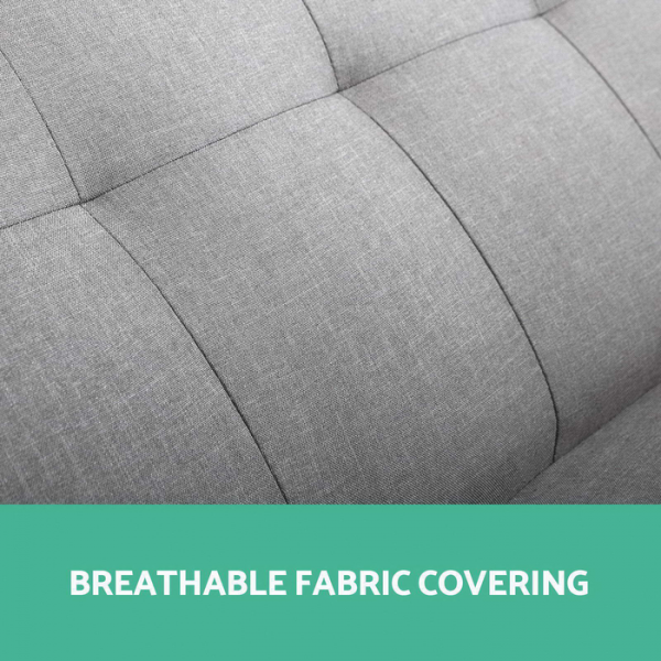 3 Seater Sofa Bed Folding Couch Lounge Faux Linen Fabric 3 Seater Sofa Bed Folding Couch Lounge Faux Linen Fabric