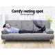 3 Seater Linen Fabric Sofa Bed with 2 Cup Holder 3 Seater Linen Fabric Sofa Bed with 2 Cup Holder