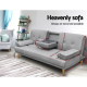 3 Seater Linen Fabric Sofa Bed with 2 Cup Holder 3 Seater Linen Fabric Sofa Bed with 2 Cup Holder