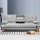 3 Seater Linen Fabric Sofa Bed with 2 Cup Holder 3 Seater Linen Fabric Sofa Bed with 2 Cup Holder