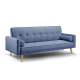 3 Seater Sofa Bed Lounge Folding Couch Faux Linen Blue Fabric 3 Seater Sofa Bed Lounge Folding Couch Faux Linen Blue Fabric