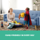 3 Seater Sofa Bed Lounge Folding Couch Faux Linen Blue Fabric 3 Seater Sofa Bed Lounge Folding Couch Faux Linen Blue Fabric
