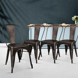 gunmetal chairs set of 4