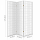3 Panel Wooden Office Room Home Divider Partition Screen - White 3 Panel Wooden Office Room Home Divider Partition Screen - White