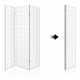 3 Panel Wooden Office Room Home Divider Partition Screen - White 3 Panel Wooden Office Room Home Divider Partition Screen - White