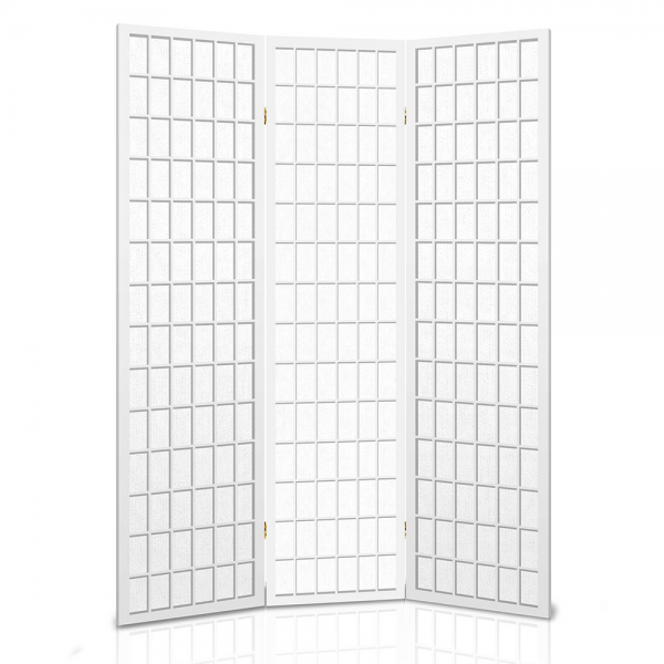 3 Panel Wooden Office Room Home Divider Partition Screen - White 3 Panel Wooden Office Room Home Divider Partition Screen - White