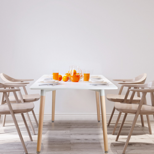 6 Seater Rectangular Beech Timber Dining Meeting Office Table