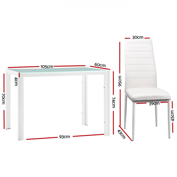 Artiss 5 Piece Dining Table Set - White Artiss 5 Piece Dining Table Set - White