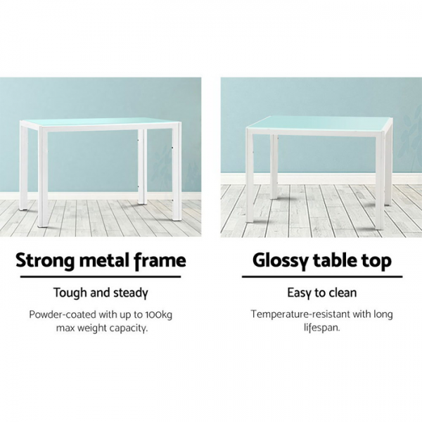 Artiss 5 Piece Dining Table Set - White Artiss 5 Piece Dining Table Set - White
