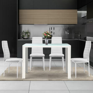 white 5 piece dining table set