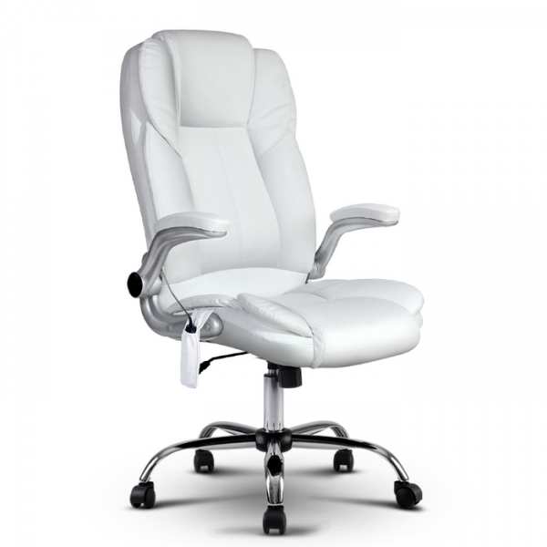 white office chair faux leather