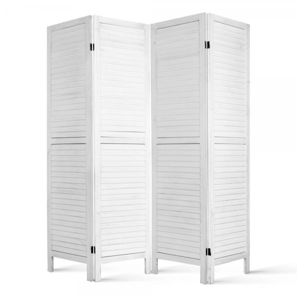 Artiss Room Divider Privacy Screen Foldable Partition 4 Panel Stand - White Artiss Room Divider Privacy Screen Foldable Partition 4 Panel Stand - White