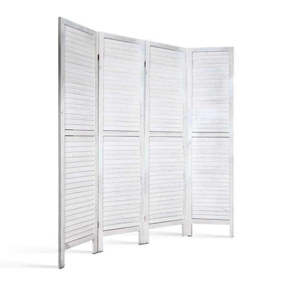 Artiss Room Divider Privacy Screen Foldable Partition 4 Panel Stand - White Artiss Room Divider Privacy Screen Foldable Partition 4 Panel Stand - White