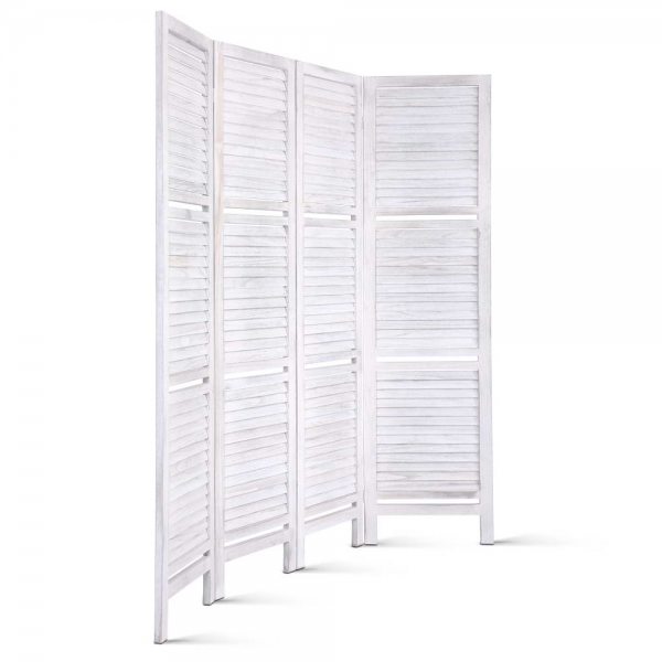 Artiss Foldable Partition Room Divider Privacy Screen 4 Panel Stand - White Artiss Foldable Partition Room Divider Privacy Screen 4 Panel Stand - White