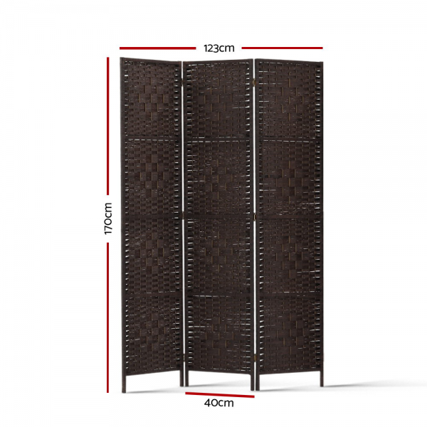 Artiss 3 Panel Room Divider Partition Screen - Brown Artiss 3 Panel Room Divider Partition Screen - Brown