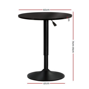 Artiss Height Adjustable Gas Lift Wood Metal Office Cafe Bar Table - Black Artiss Height Adjustable Gas Lift Wood Metal Office Cafe Bar Table - Black