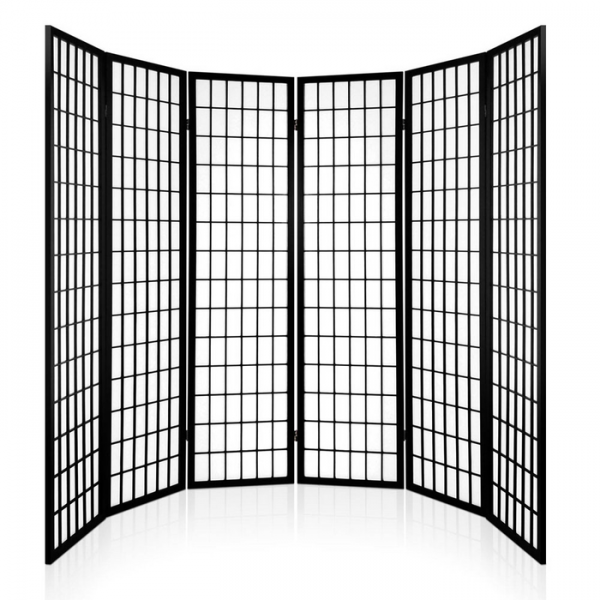 Artiss 6 Panel Room Divider Privacy Screen Foldable Pine Wood Stand Black Artiss 6 Panel Room Divider Privacy Screen Foldable Pine Wood Stand Black