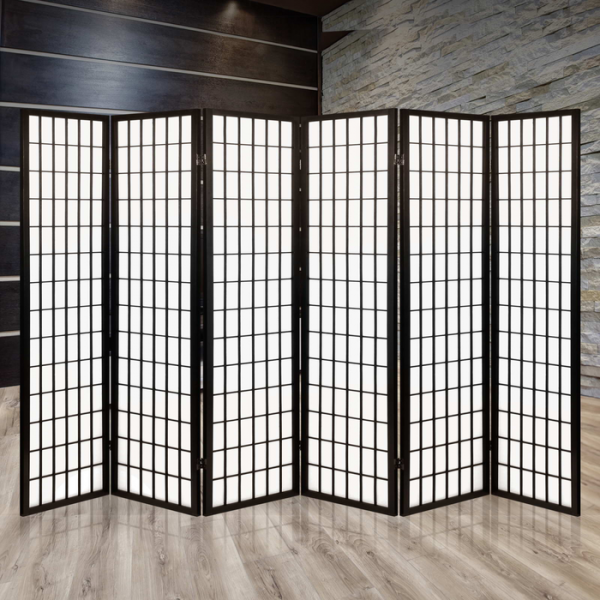 Artiss 6 Panel Room Divider Privacy Screen Foldable Pine Wood Stand Black Artiss 6 Panel Room Divider Privacy Screen Foldable Pine Wood Stand Black