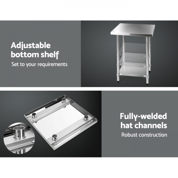 Cefito 762 x 762mm Commercial Stainless Steel Bench Cefito 762 x 762mm Commercial Stainless Steel Bench