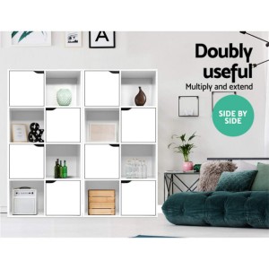 pedkit 4-Cube Display Shelf with Boxes Ladder Storage Unit DIY Closet Organiser Grey 69x30x72.5 cm Fabric 