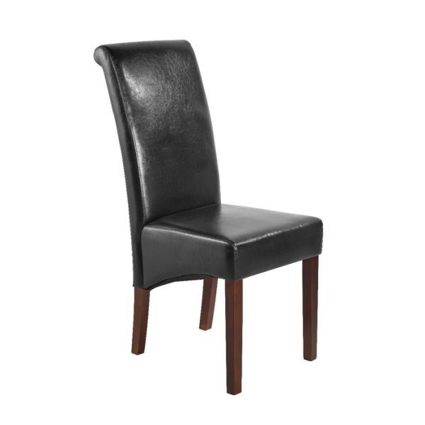 Swiss Wooden Dining Chairs Black 2x
