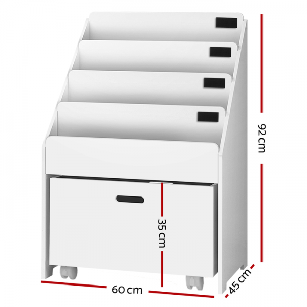 Keezi Kids Bookcase Childrens Bookshelf Organiser Storage Shelf Wooden White Keezi Kids Bookcase Childrens Bookshelf Organiser Storage Shelf Wooden White