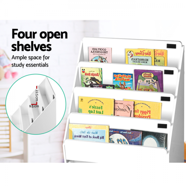 Keezi Kids Bookcase Childrens Bookshelf Organiser Storage Shelf Wooden White Keezi Kids Bookcase Childrens Bookshelf Organiser Storage Shelf Wooden White