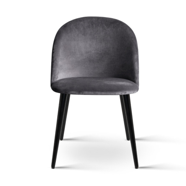 Artiss Velvet Modern Dining Chair Set of 2 in Dark Grey