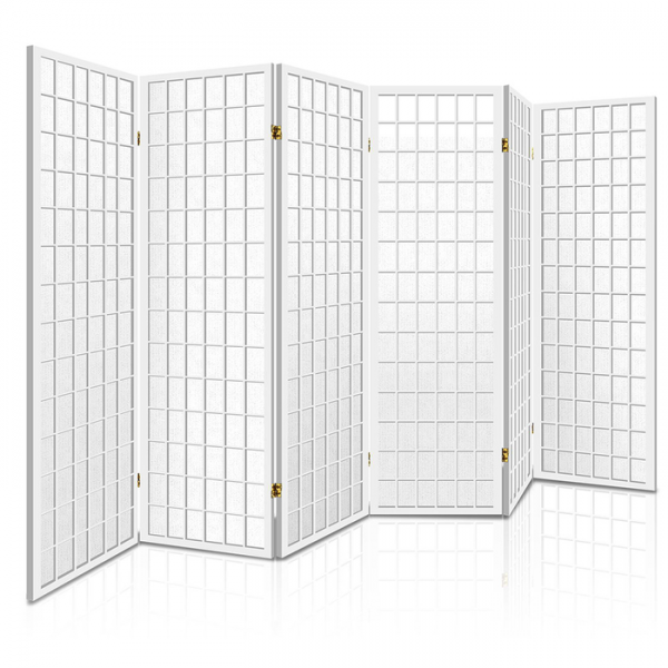 Artiss 6 Panel Room Divider Privacy Screen Foldable Pine Wood Stand White Artiss 6 Panel Room Divider Privacy Screen Foldable Pine Wood Stand White