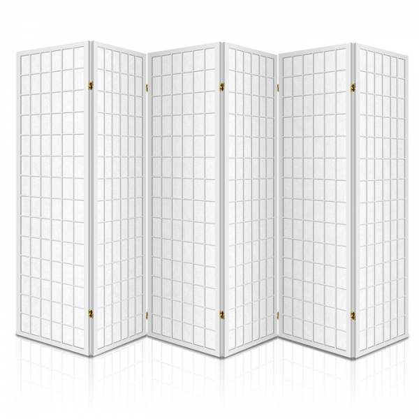 Artiss 6 Panel Room Divider Privacy Screen Foldable Pine Wood Stand White Artiss 6 Panel Room Divider Privacy Screen Foldable Pine Wood Stand White