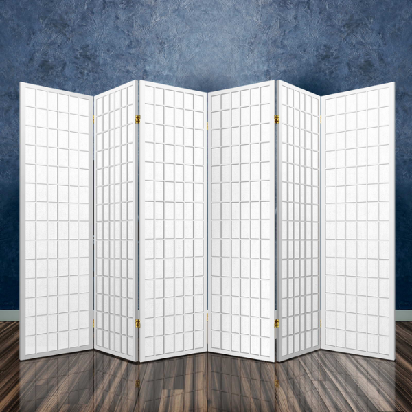 Artiss 6 Panel Room Divider Privacy Screen Foldable Pine Wood Stand White Artiss 6 Panel Room Divider Privacy Screen Foldable Pine Wood Stand White