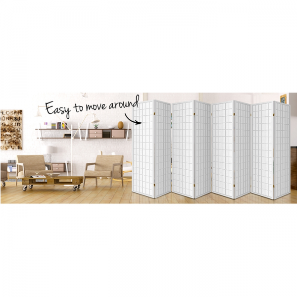 Artiss 8 Panel Room Divider Privacy Screen Dividers Stand Oriental Vintage White Artiss 8 Panel Room Divider Privacy Screen Dividers Stand Oriental Vintage White