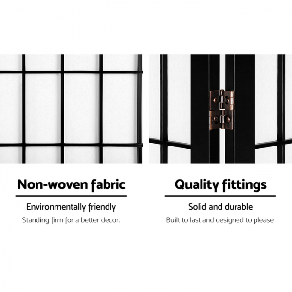 Artiss 8 Panel Room Divider Privacy Screen Dividers Stand Oriental Vintage Black Artiss 8 Panel Room Divider Privacy Screen Dividers Stand Oriental Vintage Black