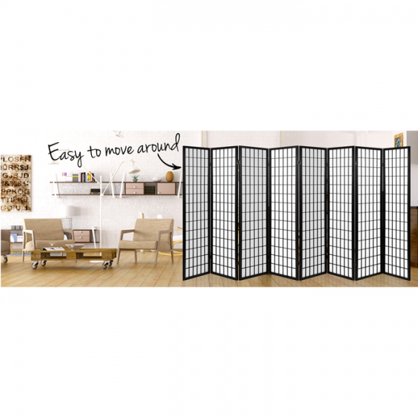 Artiss 8 Panel Room Divider Privacy Screen Dividers Stand Oriental Vintage Black Artiss 8 Panel Room Divider Privacy Screen Dividers Stand Oriental Vintage Black